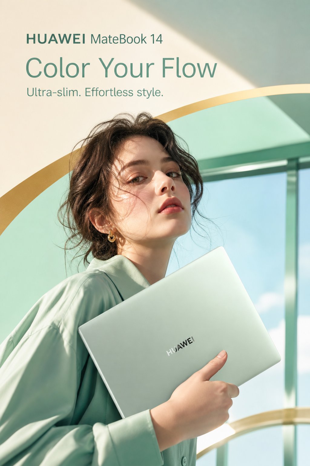 MateBook 14 TikTok ad (mint green)