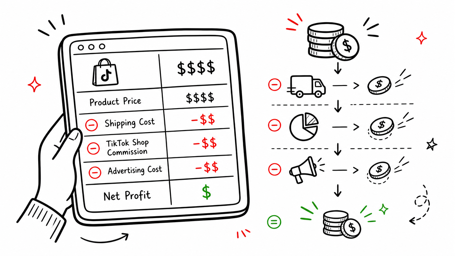 Stress-test unit economics before ordering inventory: a 40% paper margin often collapses to 12% once every fee is stacked