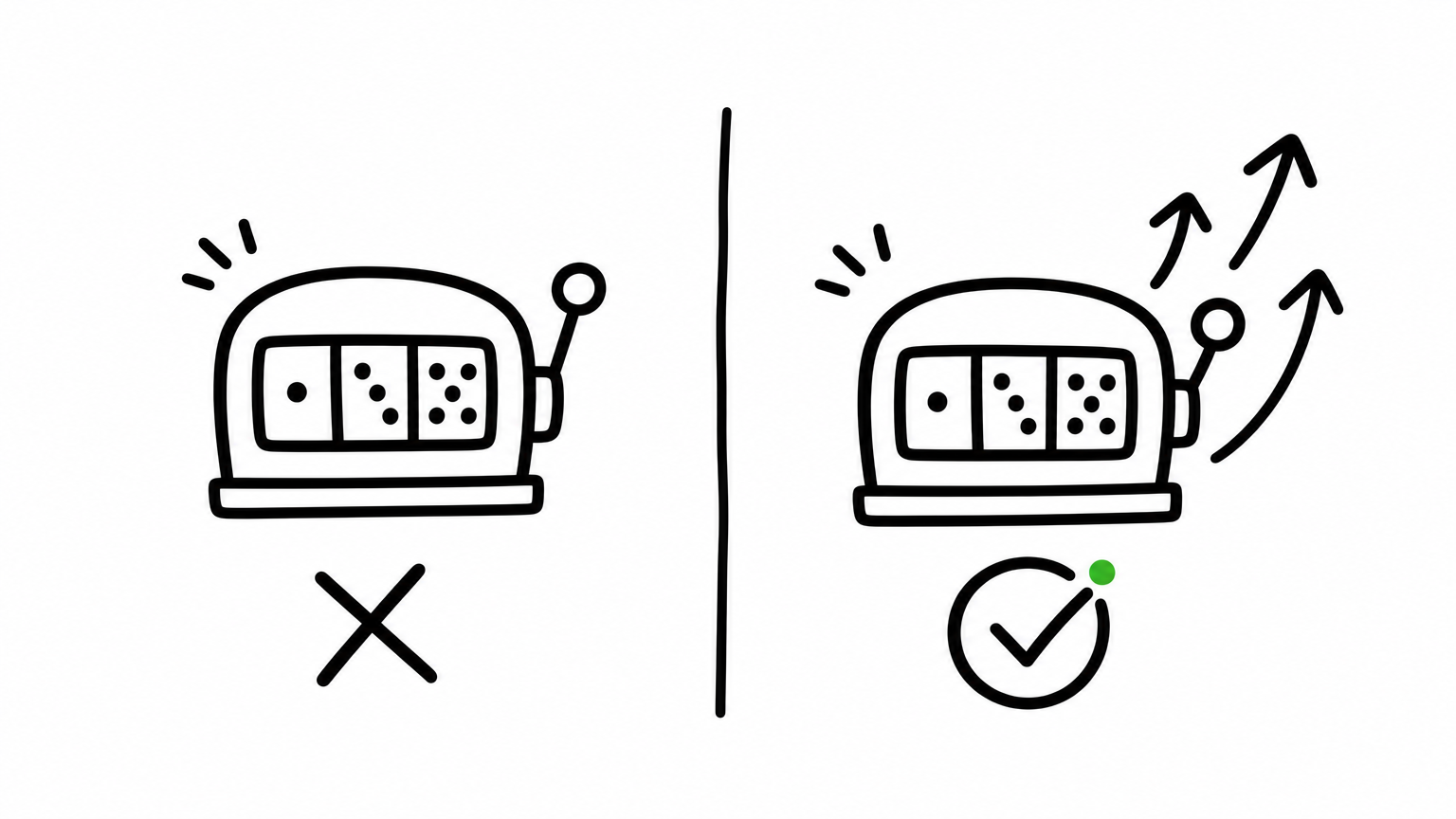 Two tasks, same probabilistic engine, opposite verdicts: in motion graphics it's an accident, in advertising it's the core game mechanic