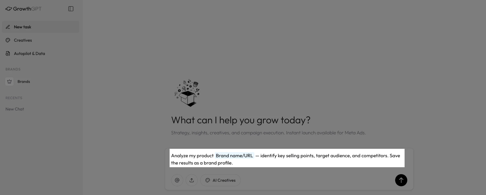 Brand profile creation prompt