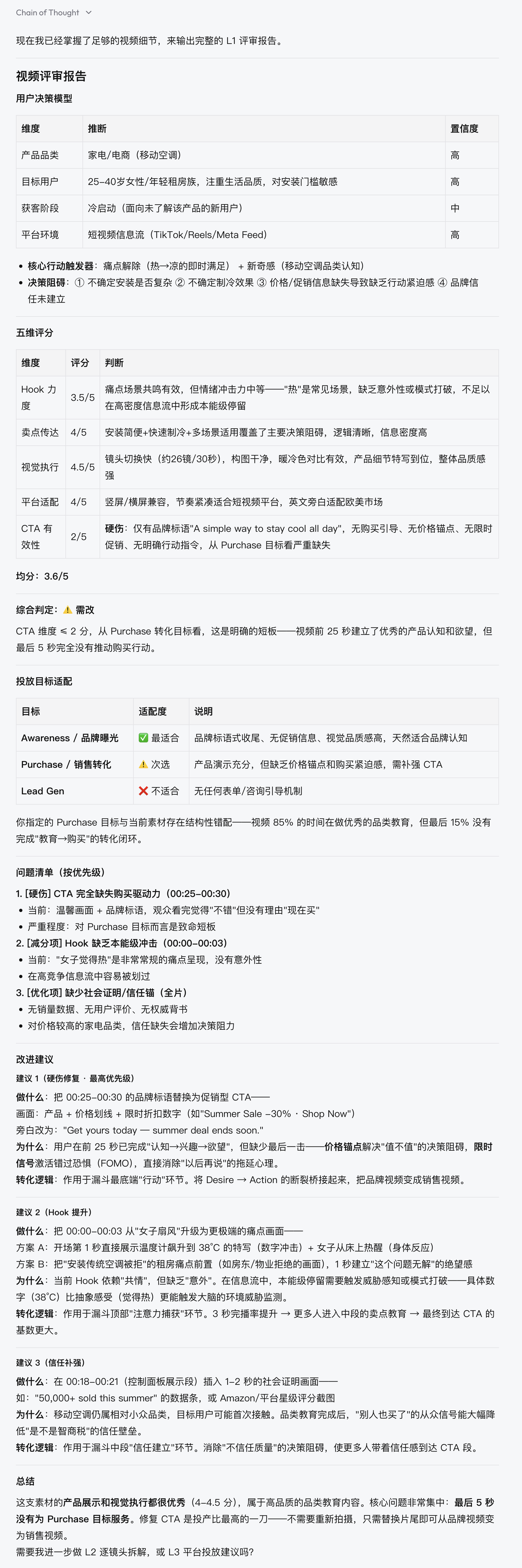 GrowthGPT 实际输出的 L1 五维评分卡